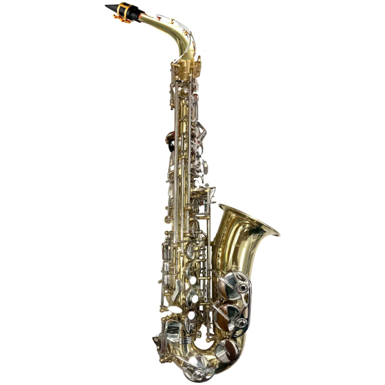 SLSX011 Saxofón Alto Eb combinado LAC / NIQ Silvertone