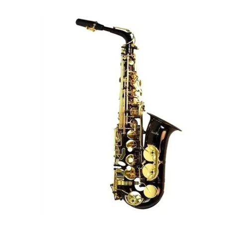 SLSX020 SAXOFON ALTO Eb NEGRO LLAVES Y PABELLON DORADO SILVERTONE