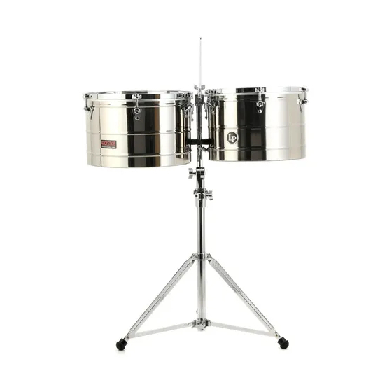 LP1516-S TIMBALES 15" 16" CROMADOS CON ATRIL PRESTIGE LP