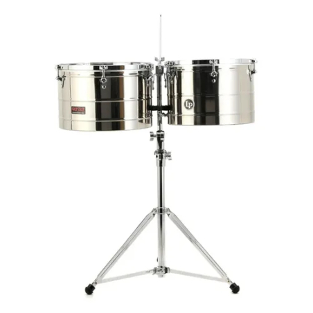 LP1516-S TIMBALES 15" 16" CROMADOS CON ATRIL PRESTIGE LP