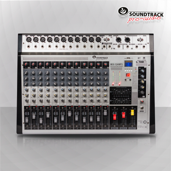 MIX12AMP3 MEZCLADORA 12CH AMPLIFICADA STEREO 400W RM X CANAL SOUNDTRACK