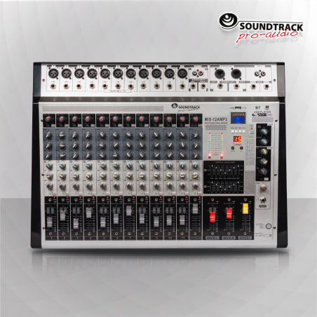 MIX12AMP3 MEZCLADORA 12CH AMPLIFICADA STEREO 400W RM X CANAL SOUNDTRACK