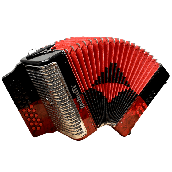 3012FARNHG ACORDEON BOTONES FA ROJO/NEGRO FARINELLI PREMIUM