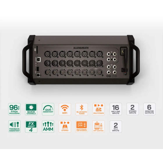 CQ20B MEZCLADORA DIGITAL ULTRA COMPACTA 20 ENTRADAS 8 SALIDAS CON WIFI ALLEN&HEAT
