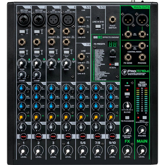 PROFX10V3 MEZCLADORA 10CH CON EFECTOS Y USB V.3 MACKIE