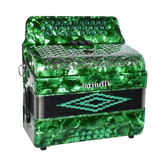 3012FAV ACORDEON BOTONE FA VERDE 3 REGISTROS 12 BAJOS FARINELLI