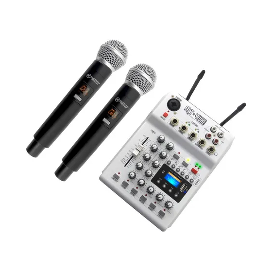 MT4UHF MEZCLADORA 4CH + SIST INAL MIC (2) BT KRIEG