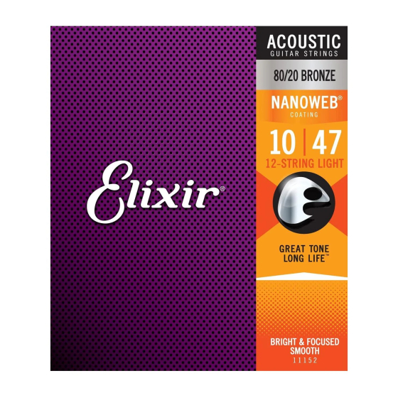 11152 JGO CUERDAS ACOUSTIC 80/20 BRZ COATING NANOWEB 0010-047 ELIXIR