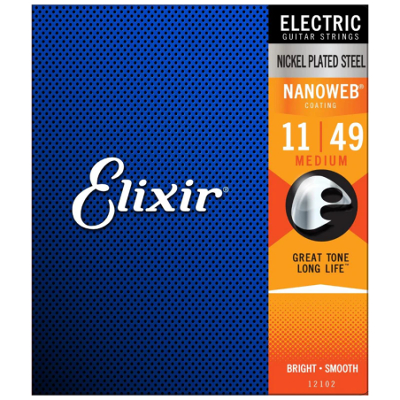 12102 JGO CUERDAS ELECTRIC NANOWEB COTING MEDIUM 0011-049 ELIXIR