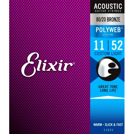 11025 JGO CUERDAS ACOUSTIC 80/20 BRZ POLYWEB COATING CSTM LIGHT 0011-052 ELIXIR