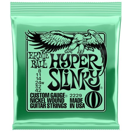 2229 ENCORDADURA HYPER SLINKY P/GUITARRA ELECTRICA NIQUEL 008-042 ERNIE BALL