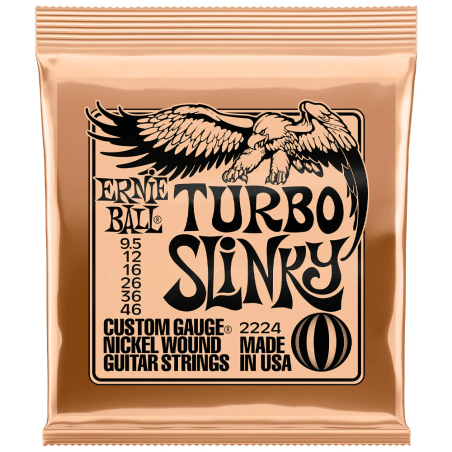 2224 ENCORDADURA TURBO SLINKY P/GUITARRA ELECT NIQUEL 0.0095-0.046 ERNIE BALL