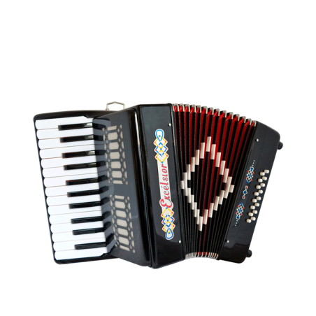 1303-RD ACORDEÓN 25 TECLAS 16 BAJOS ROJO CON ESTUCHE EXCELSIOR