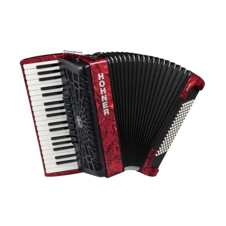 A16732 Acordeon Cromatico Bravo III 37 Teclas, 98 Bajos  Rojo HOHNER
