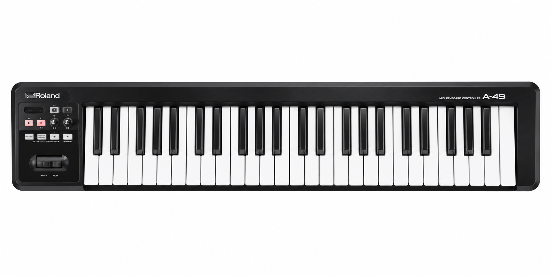 ROLAND A-49-BK Teclado Controlador MIDI de 49 Teclas Sensibles a la Velocidad, Negro