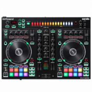 Controlador DJ Roland DJ-505 de 2 canales y 4 decks con secuenciador TR-S y Serato DJ Pro