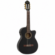 BAMBOO GC-39-BK-Q-AR Guitarra Electroclásica Negra 39" con Cutaway, Ecualizador 3 Bandas y Afinador Cromático