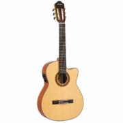 BAMBOO GC-39-SPRUCE-Q Guitarra Electroclásica Balance Spruce 39" con Cutaway, EQ 3 Bandas, Afinador y Funda