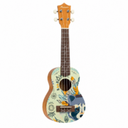 Ukelele Soprano Bamboo U-21-BOHO 21” de Linden, Acabado Mate con Funda